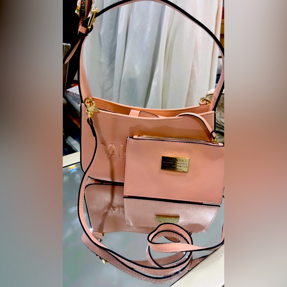 Valentino pink small top handle & crossbody hobo bag. New, never used!